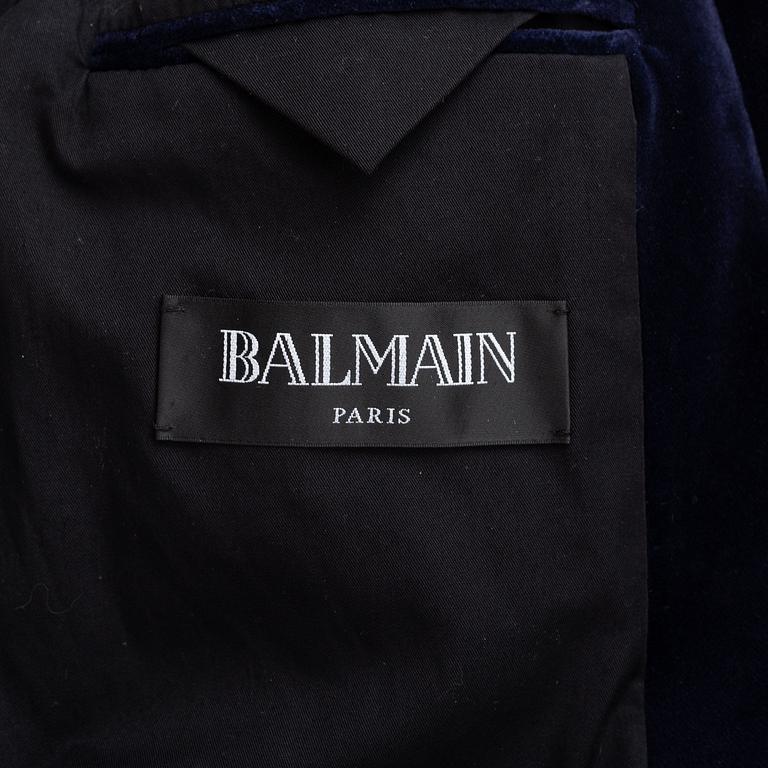 Balmain, a highly decorated velvet jacket, French size 48.