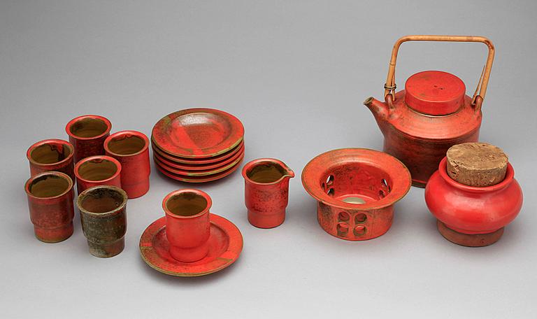 TESERVIS, 10 delar, keramik, Signe Boesen och John Northroup 1960-tal.