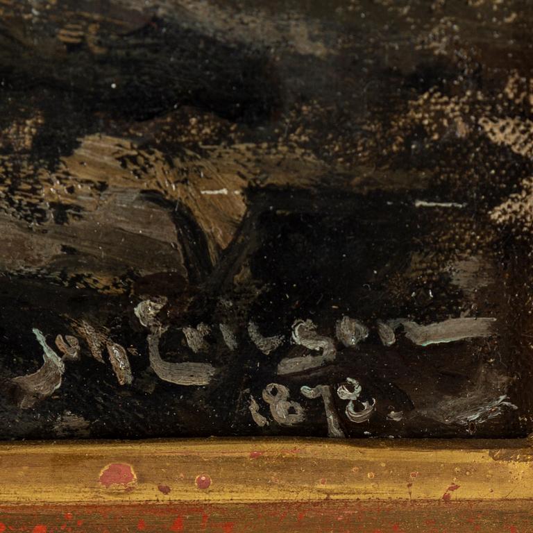Johan Ericson, oil och canvas, laid on paper panel, signed and dated 1878.