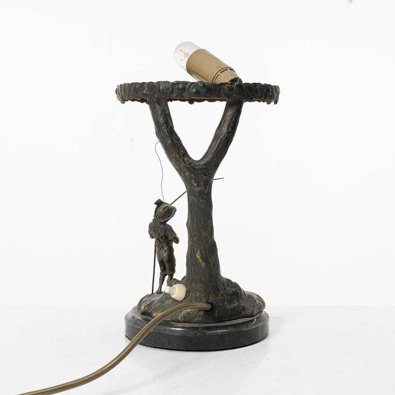 A bronze table lamp, 1920's.