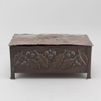 An early 20th century copper box.