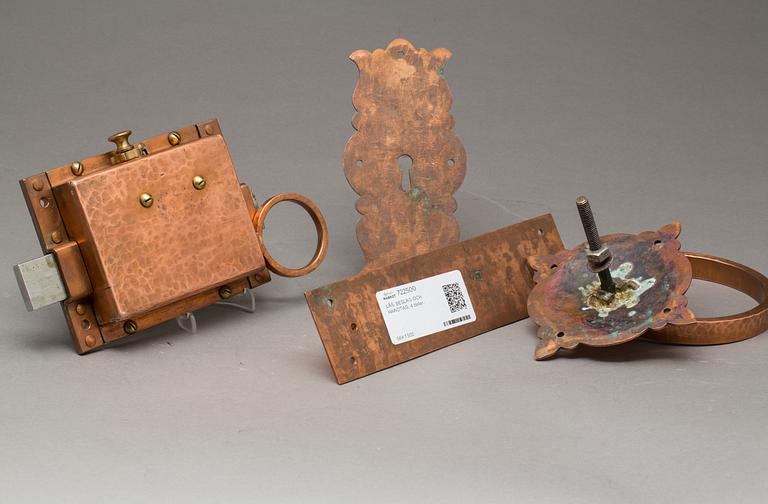 LÅS, BESLAG OCH HANDTAG, 4 delar.