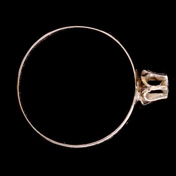 RING, 18 k vitguld, mindre solitär briljantslipad diamant .