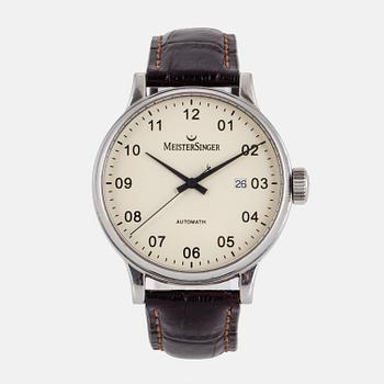 MEISTERSINGER, scrypto, wristwatch, 43 mm.