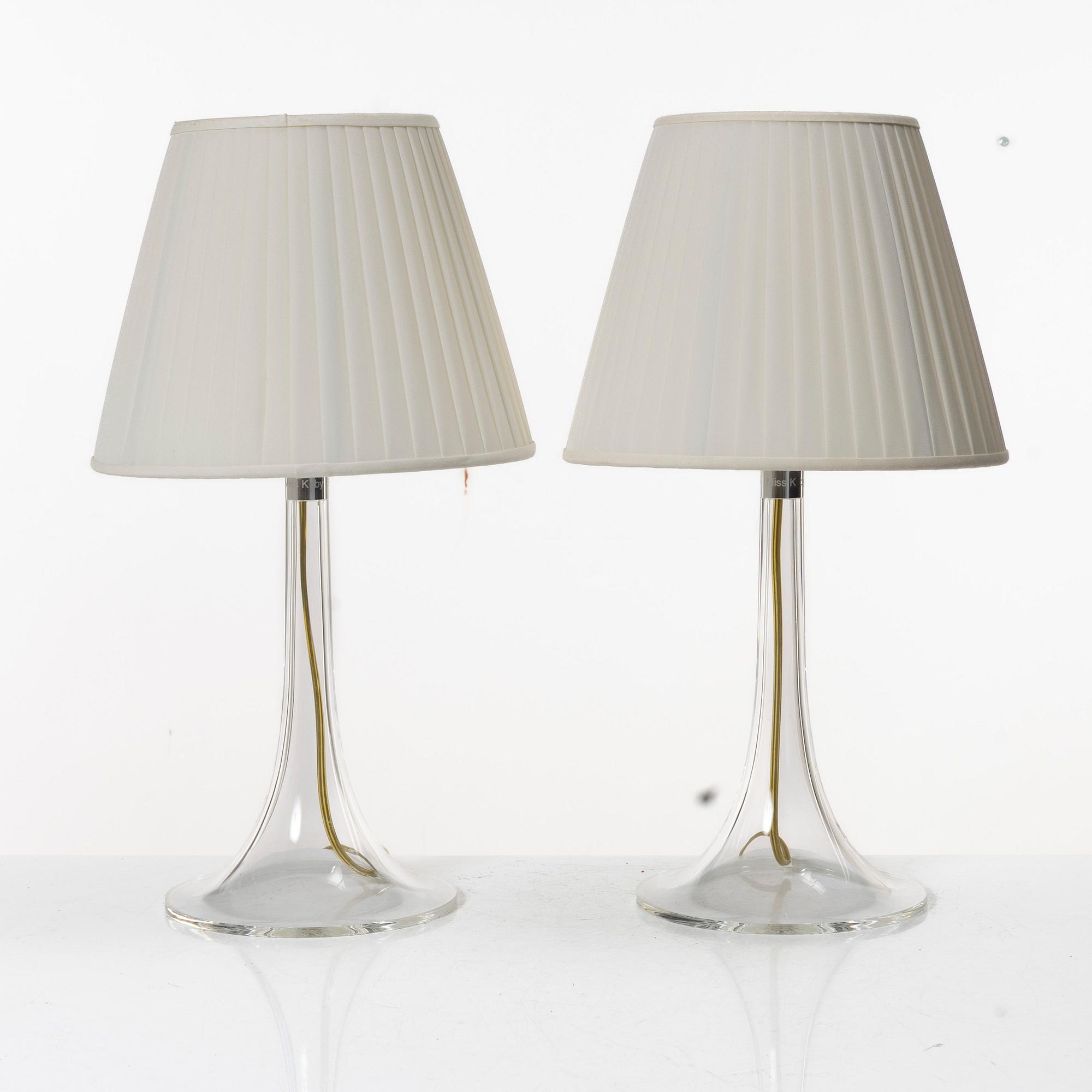 Philippe Starck, a pair of 'miss K soft' table lamps, Flos, Italy.