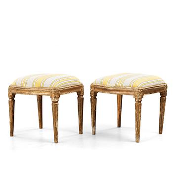 182. A pair of Gustavian late 18th century stools.