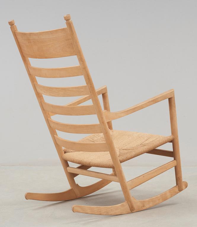 A Hans J Wegner ash 'CH-45' rocking chair, by Carl Hansen & Son, Denmark.