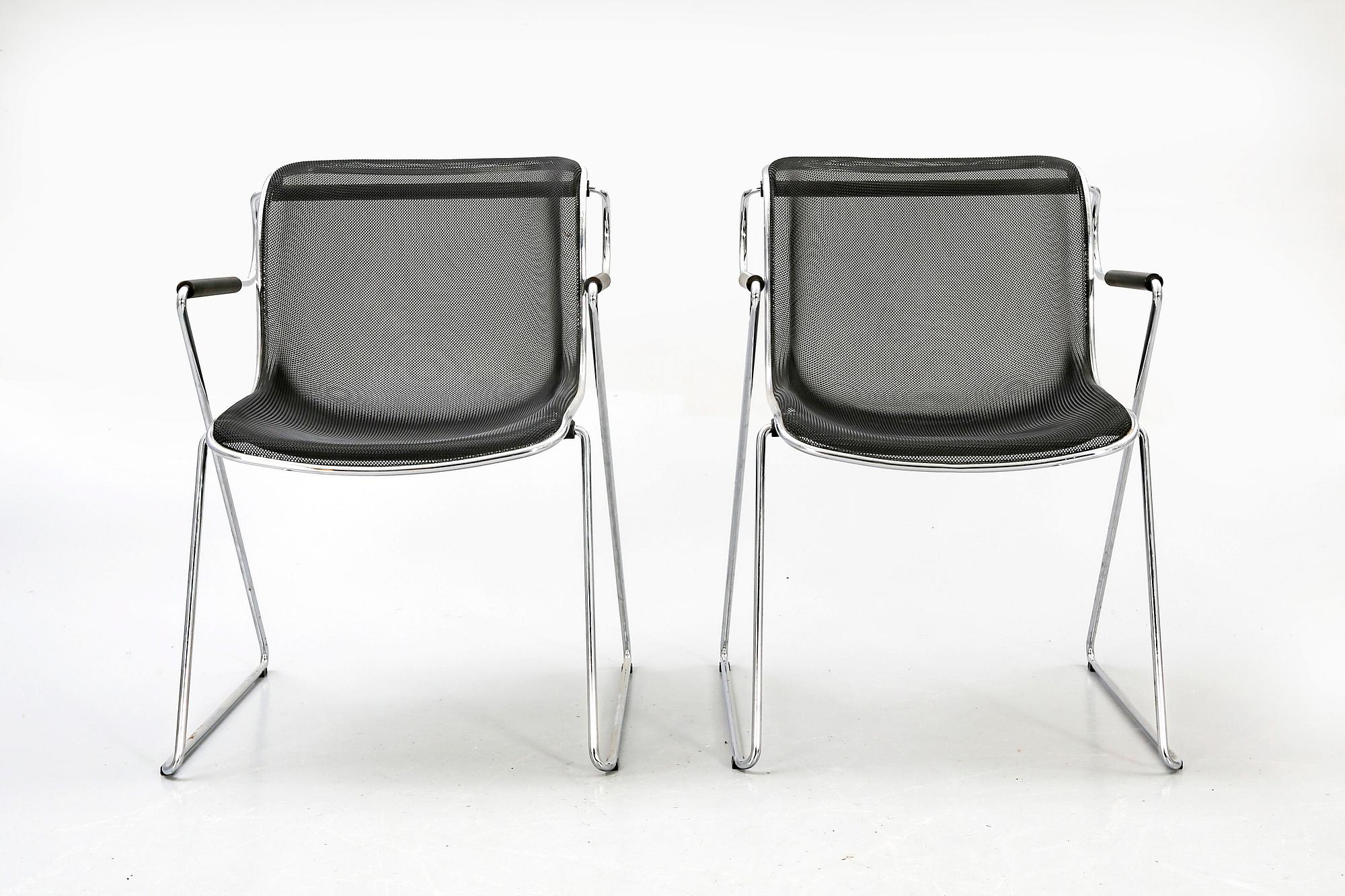 A pair of Charles Pollok Penelope chairs for Castelli 1982.