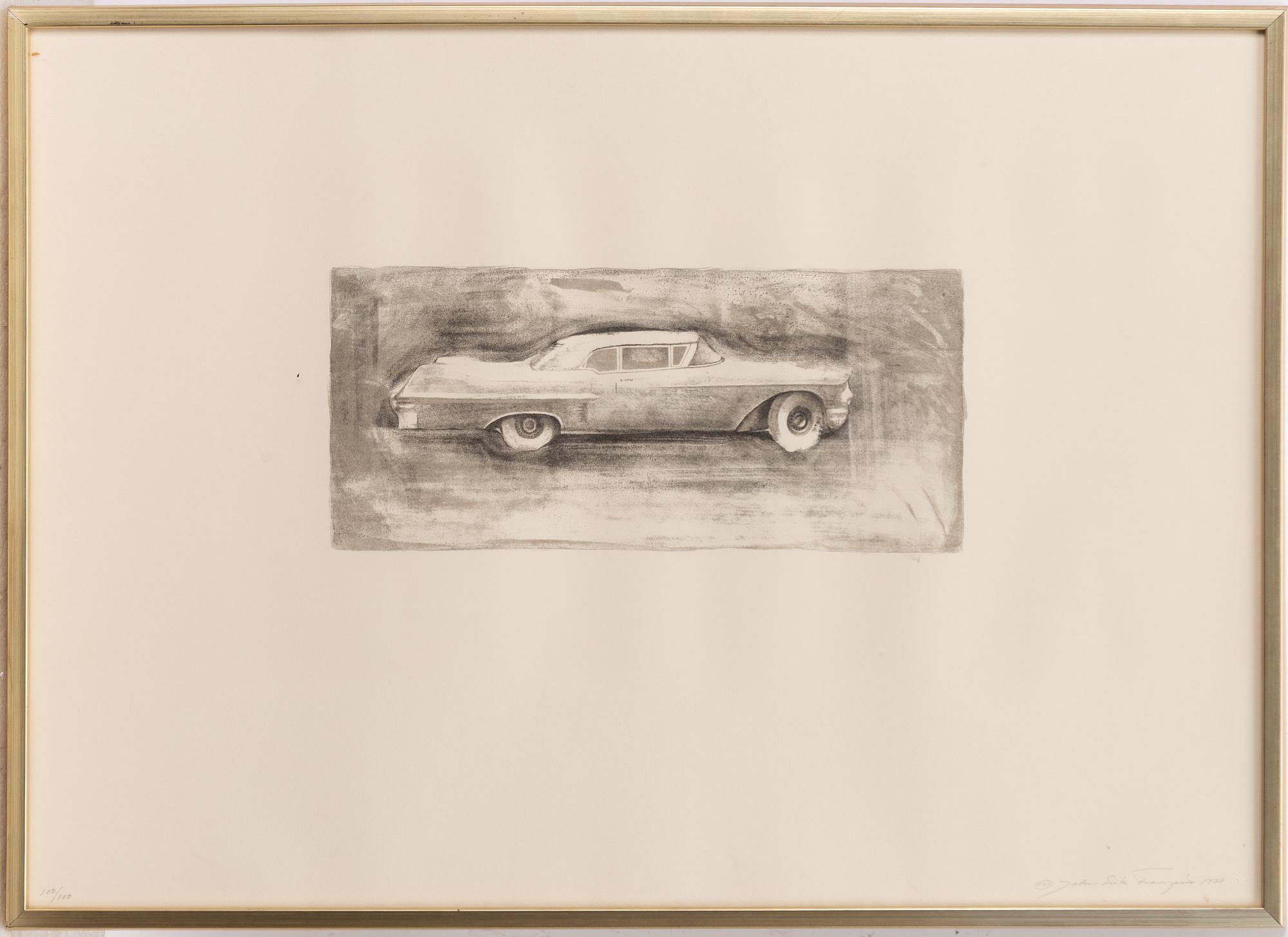 John-E Franzén, 4 lithographs from the suite “The White Cadillac”.