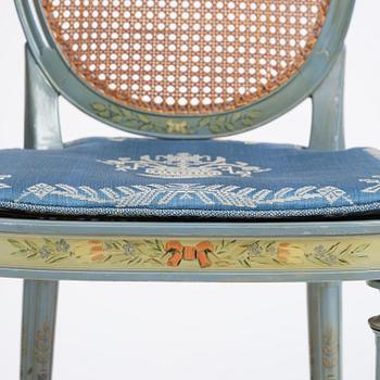 Carl Malmsten, a set of six Swedish Grace chairs, cabinetmaker Albin Johansson, Stockholm, for Villa Kvikkjokk, 1927.