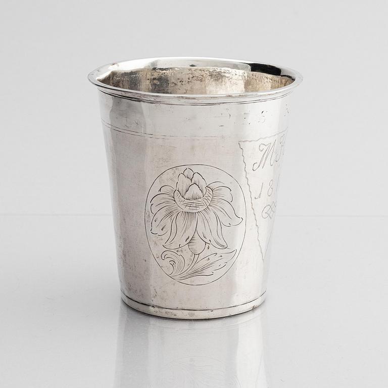 Lorens Andersson Wall, bägare, silver, Norrköping (verksam 1682-1695-). Barock.