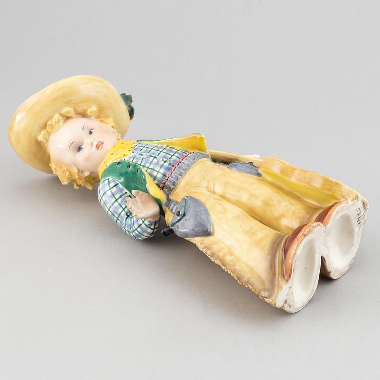 An Italian ceramic figure of a boy with guitar, probably 1930's.