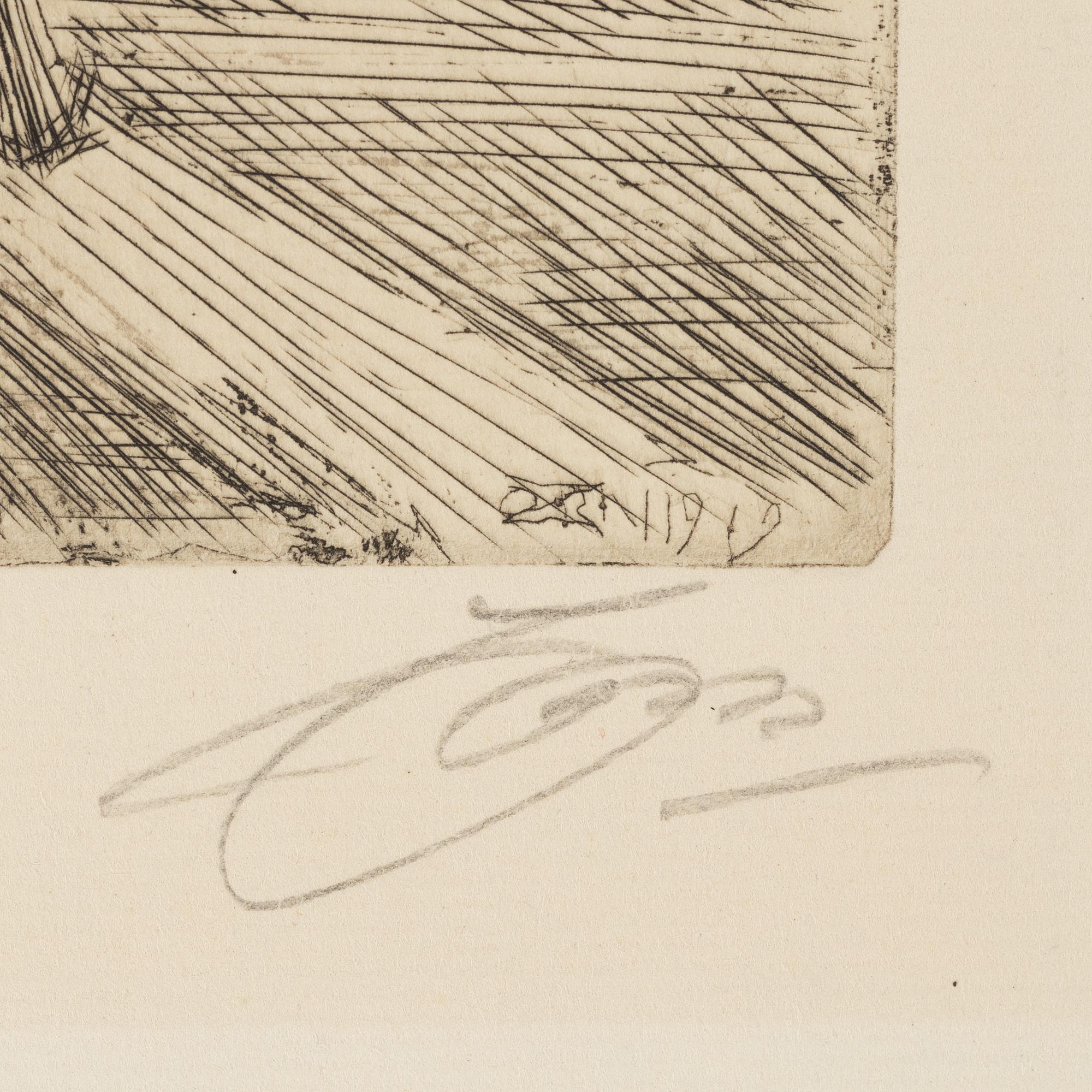 Anders Zorn, etching, 1919, signed in pencil.