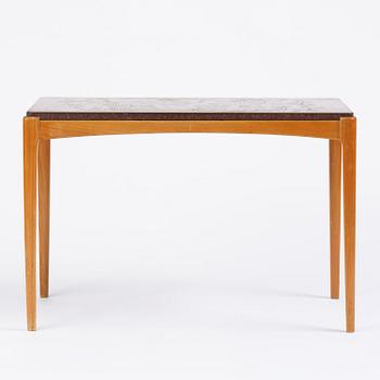 Ulla Fogelklou-Skogh, a Swedish Modern table with a limestone top, 1940s.