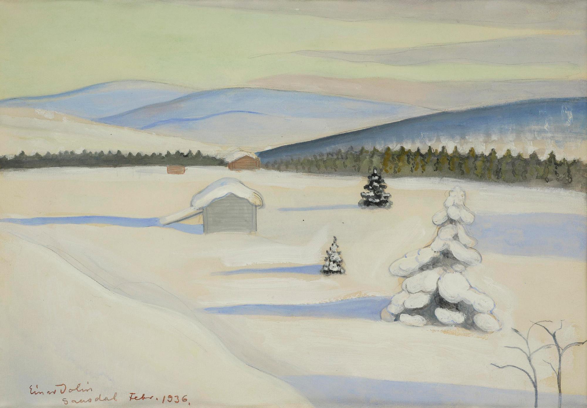 Einar Jolin, Winter landscape from Gausdal, Norway.
