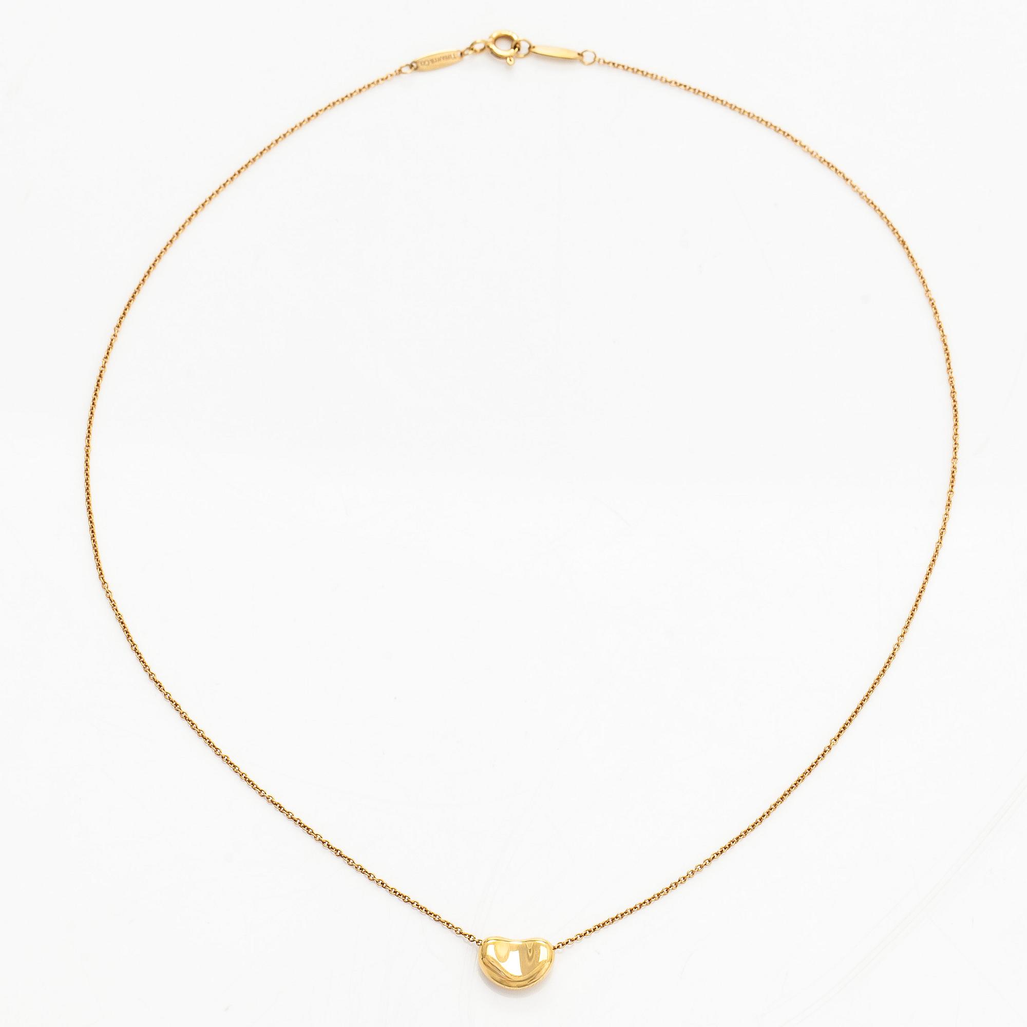 Tiffany & Co, Elsa Peretti, an 18K gold 'Bean' necklace.