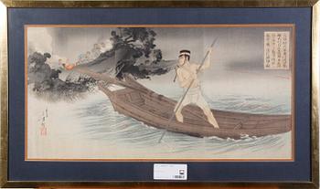 OKÄND KONSTNÄR, Träsnitt, Japan.