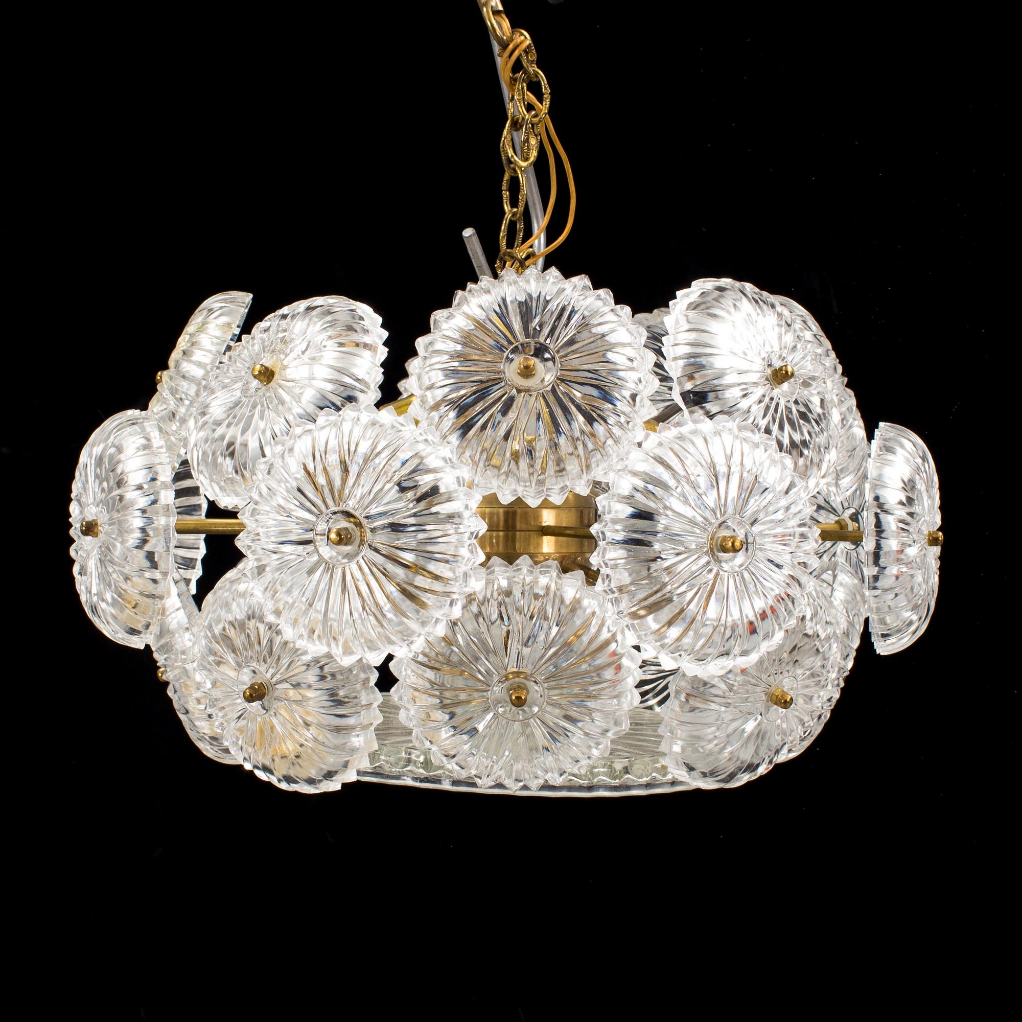 TAKLAMPA, AB Eriksmåla glas, 1900-talets andra hälft. Höjd ca 22 cm.