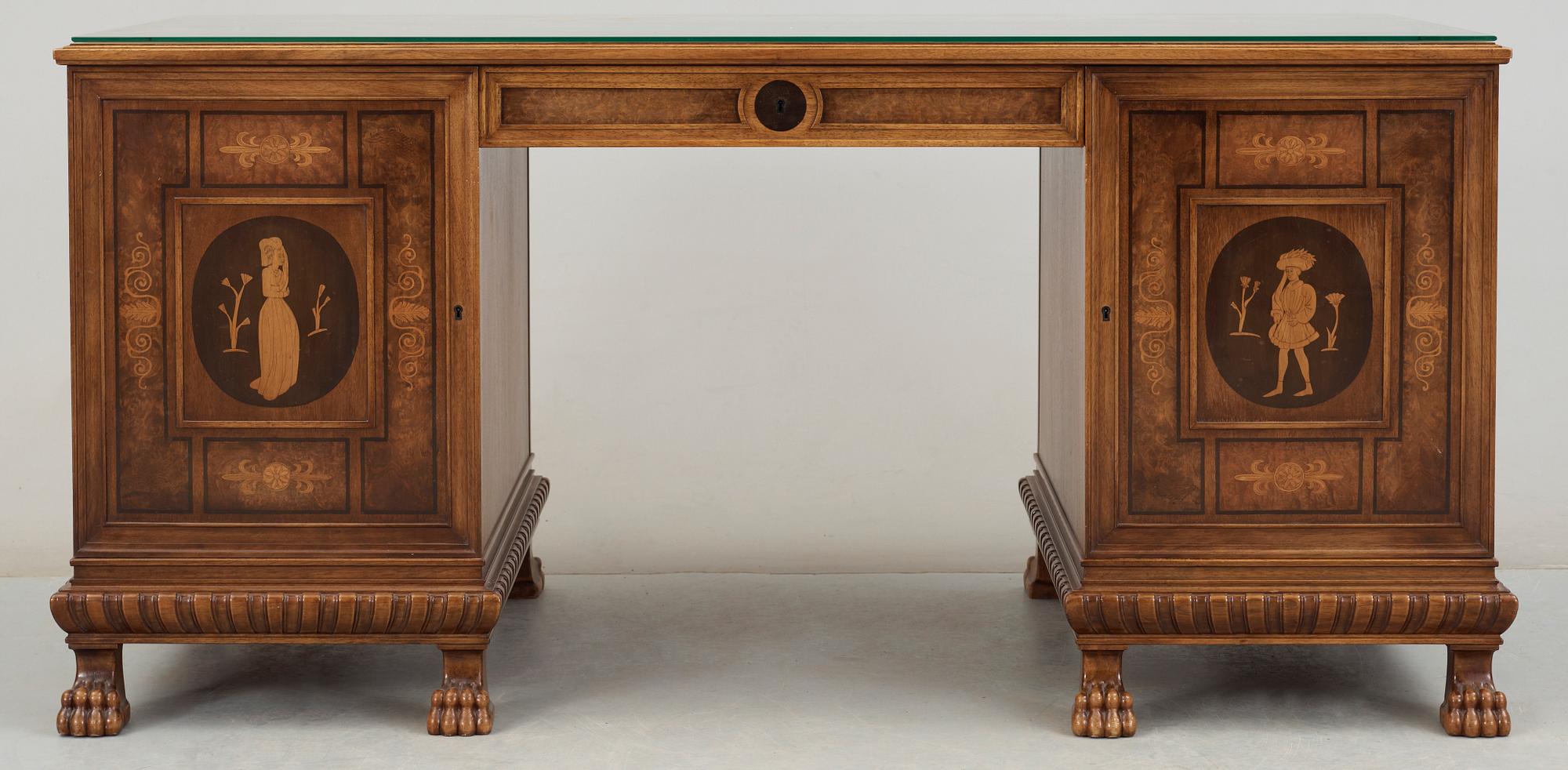 SKRIVBORD samt STOL, Isidor Hörlin, tillskriven, 1920/30-tal.