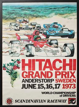 AFFISCHER, 2 st, Grand Prix 1973 resp 1974.