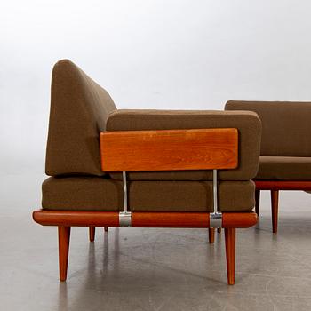 Peter Hvidt & Orla Mølgaard Nielsen,hörnsoffa med hörnbord 3 delar, "Minerva", France & Son, Danmark, 1950/60-tal.
