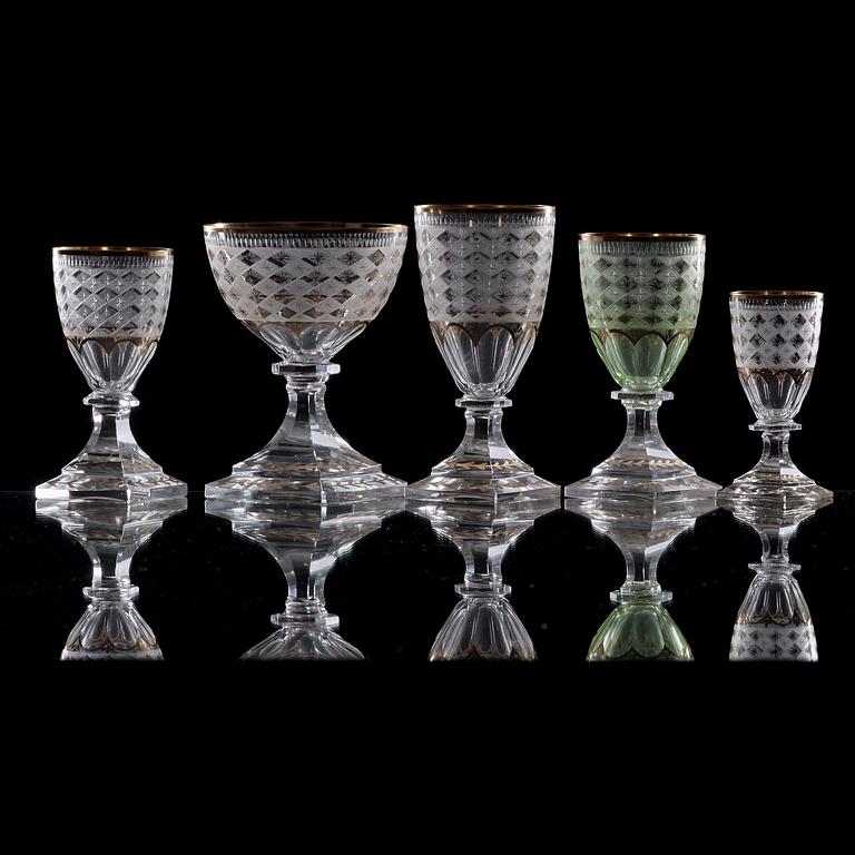 Kosta Boda, A Swedish Kosta 'Odelberg' glass service (58 pieces).