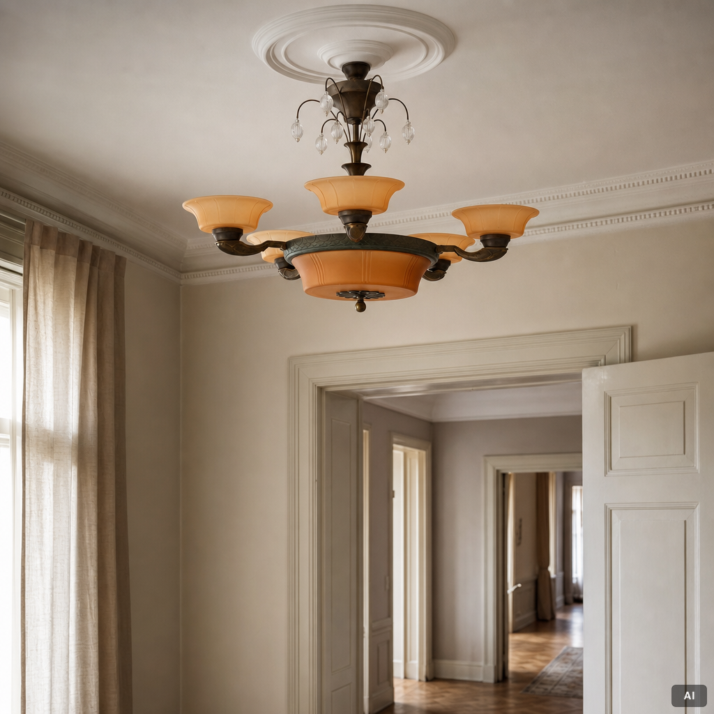 Malmö Metallvarufabrik, attributed to, a ceiling lamp, 1930s.