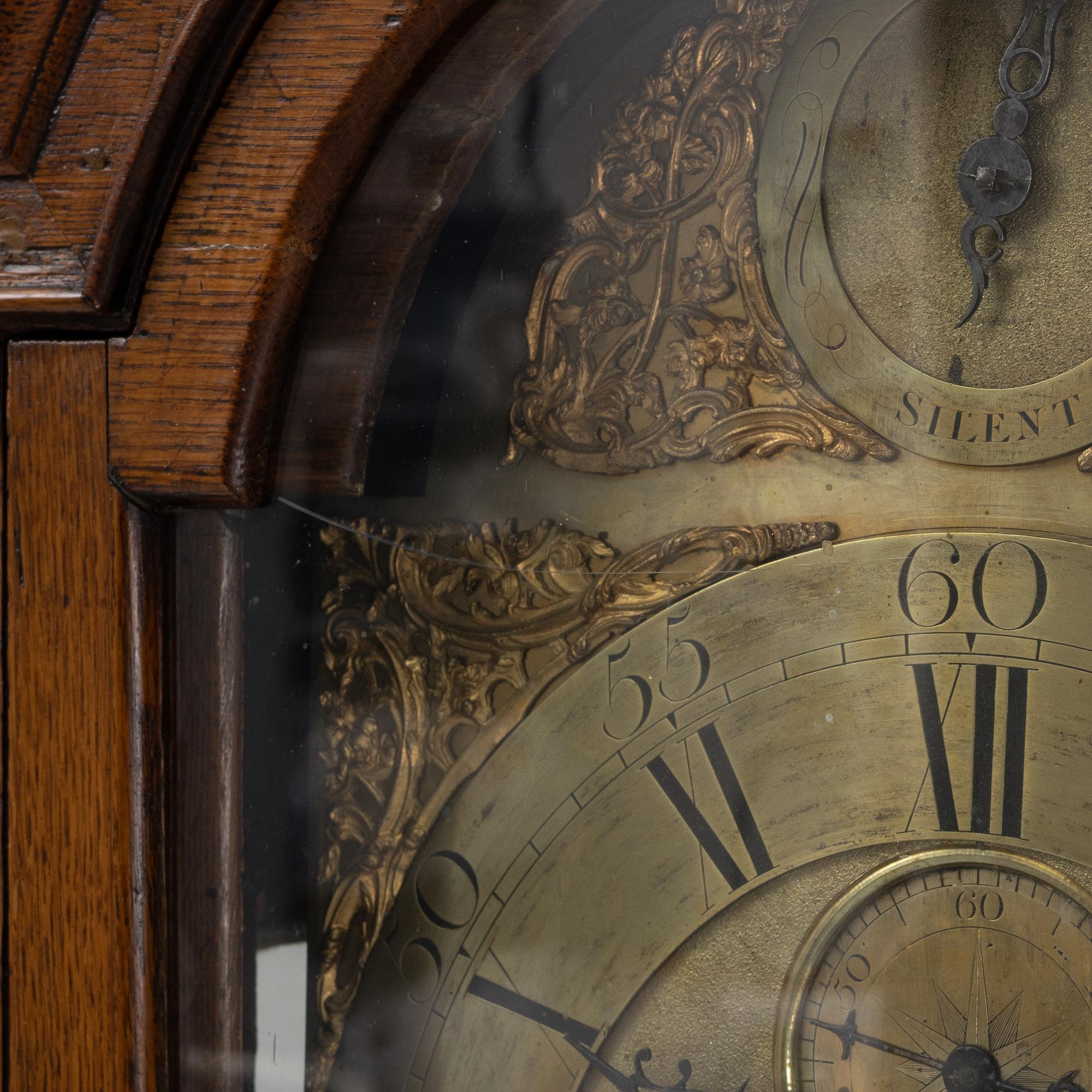 A George II longcase clock by Joseph Knowles, Epsom, first part of the 19th Century.