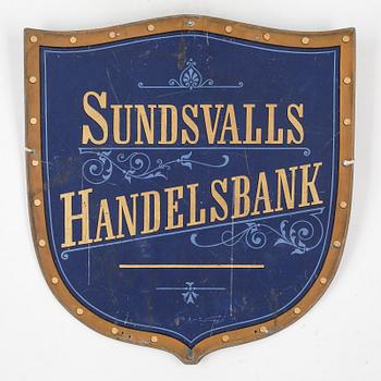 SKYLT, bemålad plåt, 1900-tal.
