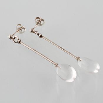 ÖRHÄNGEN, sterlingsilver med bergkristall, Georg Jensen. Vikt 5,3 gram.