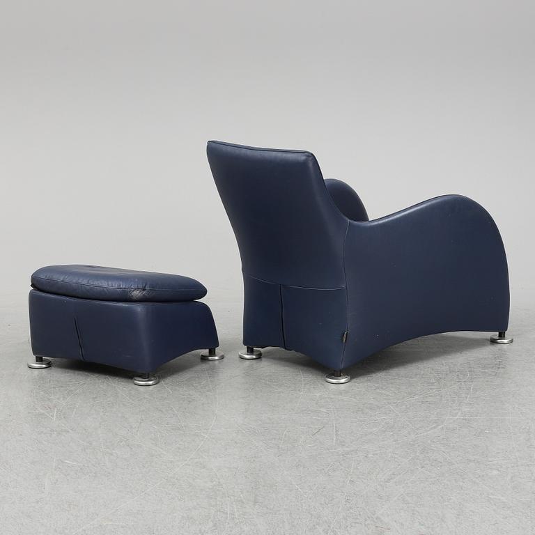 GERARD VAN DEN BERG, a 'Loge' easy chair and ottoman, Montis.