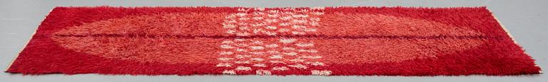 Edna Martin, matto, ryijy, knotted pile, ca 262,5 x 94-97 cm, signed EM HAV (Edna Martin, Handarbetets Vänner).