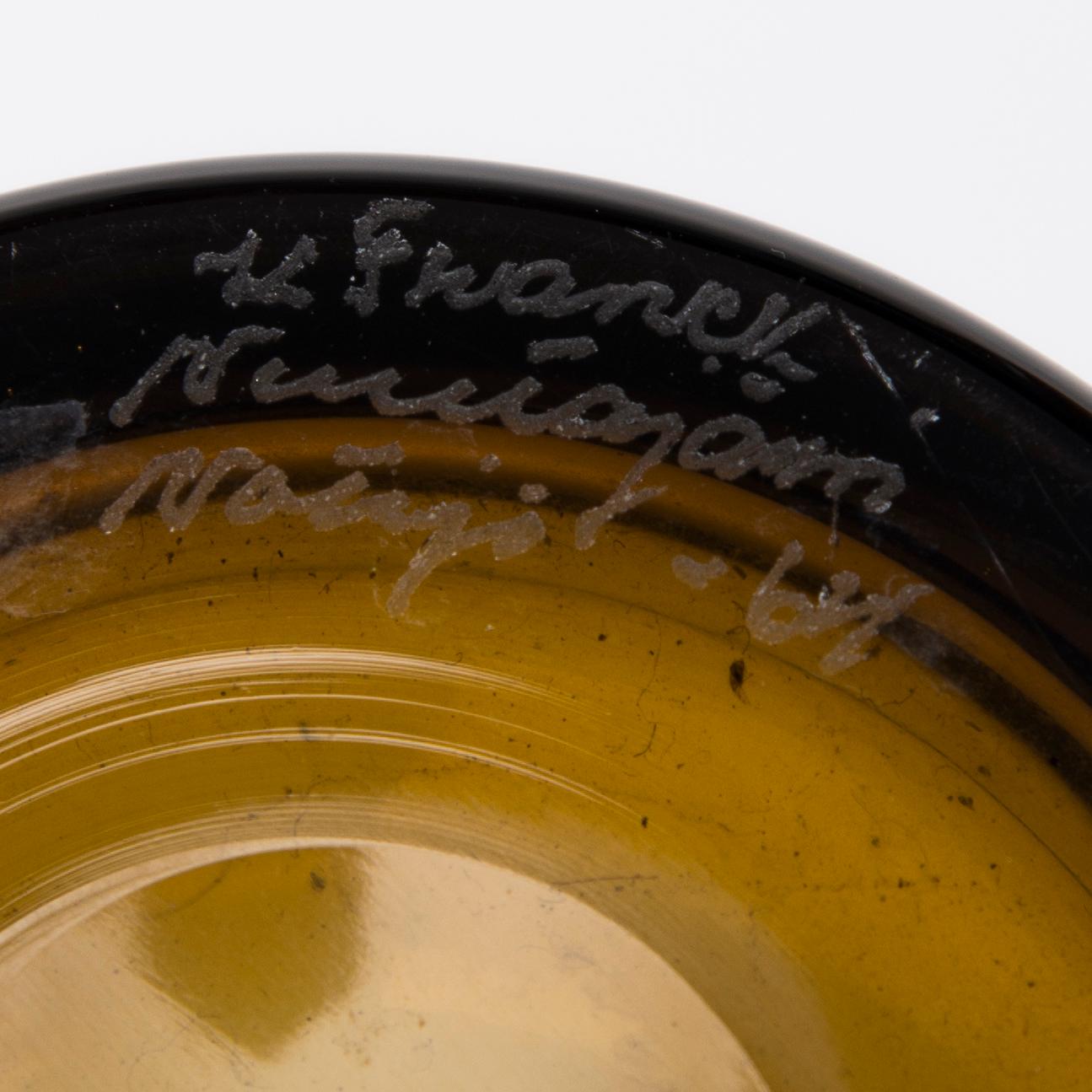 KONSTGLAS, 4 st, Kaj Franck, signerade, Nuutajärvi Notsjö, 1950-60-tal.