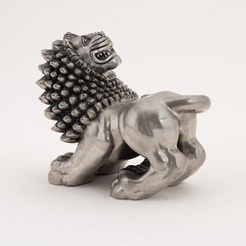 Anna Petrus, skulptur, lejon, tenn, Firma Svenskt Tenn, Stockholm 1993.