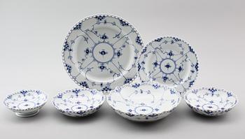 SERVISPORSLIN, 6 delar, musselmalet, Royal Copenhagen.