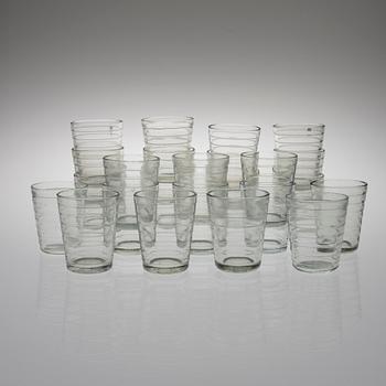AINO AALTO, dricksglas, 24 st, Karhula-Iittala, 1900-talets mitt.