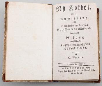 BOK: Ny Kokbok, av C Weltzin, Tidersrum 1814.