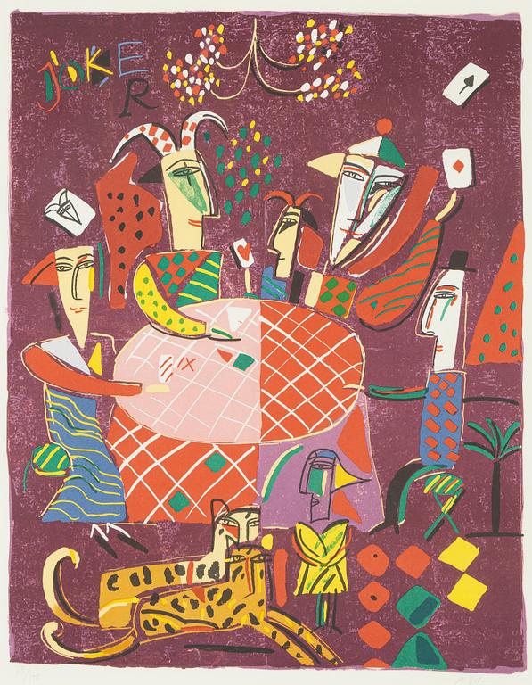 Madeleine Pyk, lithograph in colours, signed 63/190.