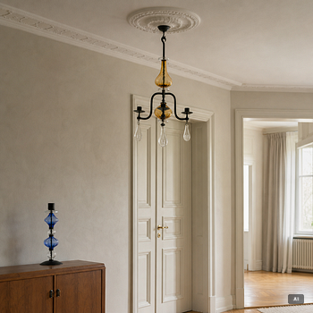 Erik Höglund, a chandelier and a candlestick, Boda Smide.