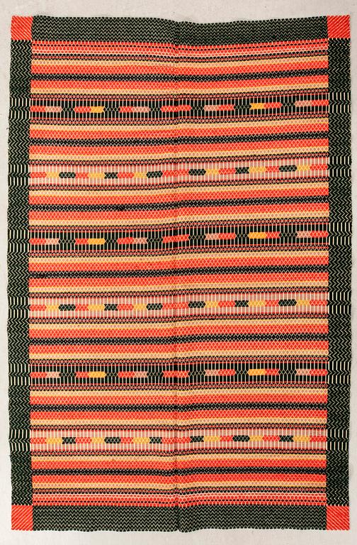Quilt, Scania circa 1900, composed of two stitched panels, 169x137 cm, signed.