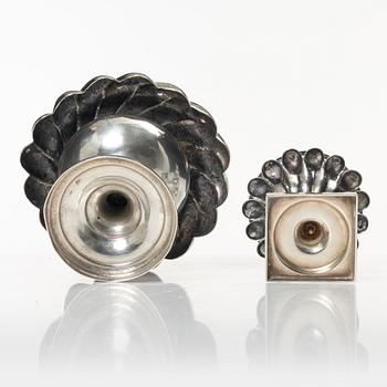 Bowl on foot, 2 pcs, silver, Vienna around the mid-19th century.