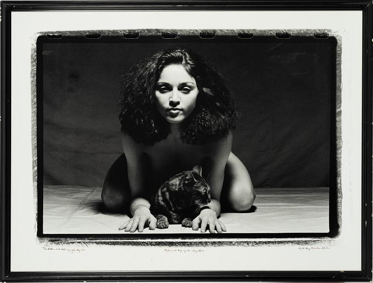 Martin Hugo Maximillian Schrieber, "Madonna and Hugo, my cat... playning Spinx." 1979.