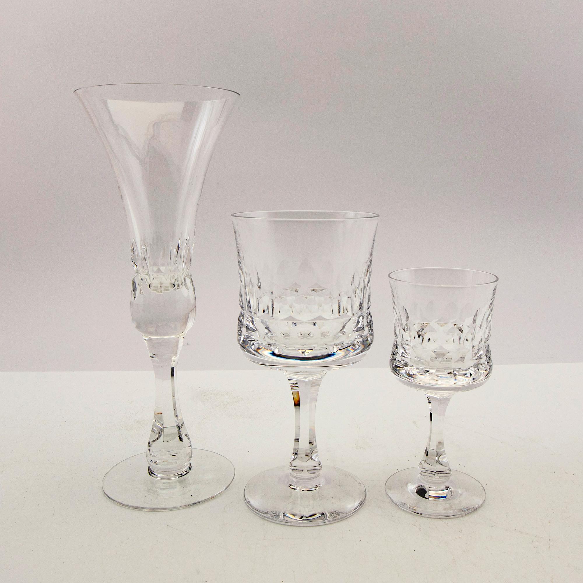 Göran Wärff, glass service, 71 pieces, "Prince", Kosta Boda, late 20th century.