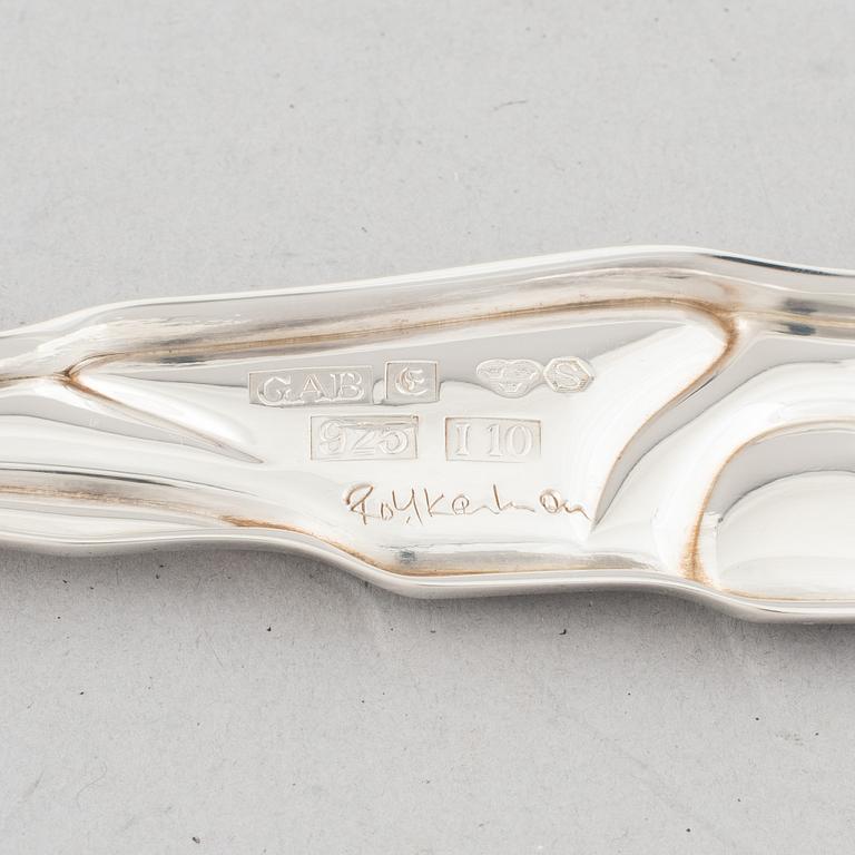 Two Swedish silver spoons, 1982 & 1983, Heinz Decker and Rolf Karlsson respectively, GAB Eskilstuna.