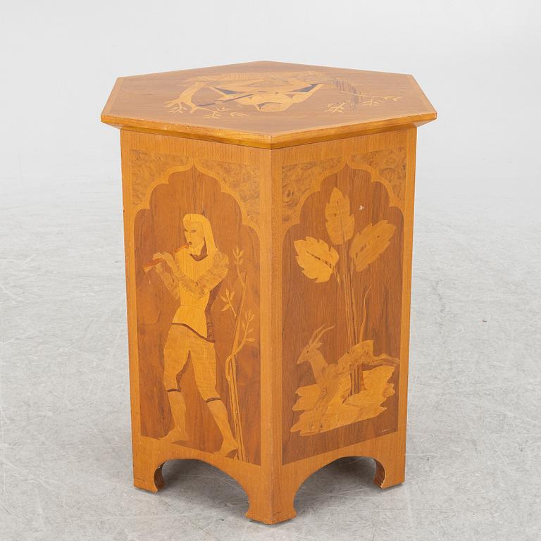 A smoking table, probably Birger Ekman, Mjölby Intarsia, 1930s.
