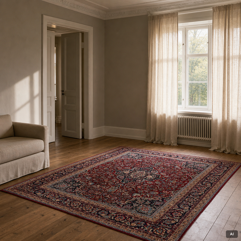 A oriental carpet, c. 375 x 290 cm.