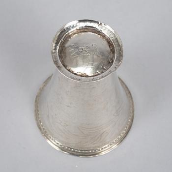 Three swedish silver beakers, including Carl Fahlberg, Uppsala 1765.