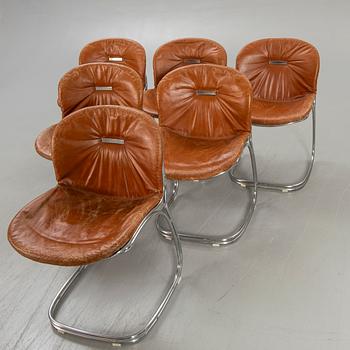 Gastone Rinaldi, Chairs, "Sabrina", 6 plus 1 chair, Italy, 1970s.