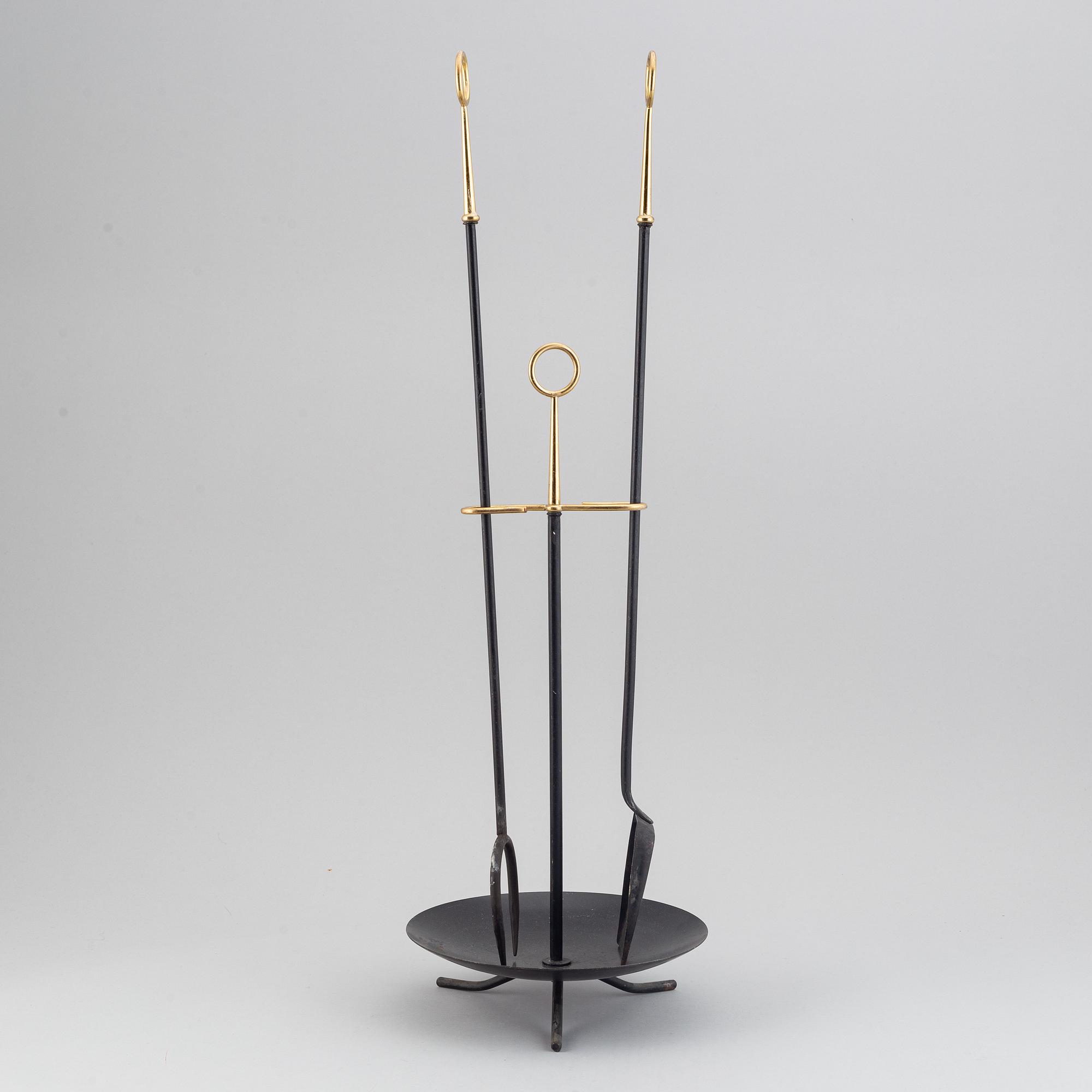 Gunnar Ander, a fireplace stand of three parts, Ystad Metall.