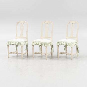 Three Gustavians style chairs, 'Hallunda' Ikea, 1990s.